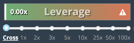 A leverage slider on BitMEX which can be used by users to select the leverage they want.