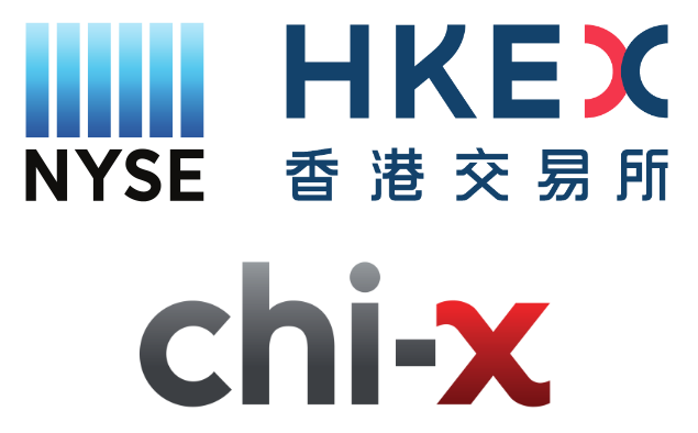 The New York Stock Exchange (NYSE), Hong Kong Stock Exchange (HKEX) and the Australian Chi-X are all examples of traditional exchanges.